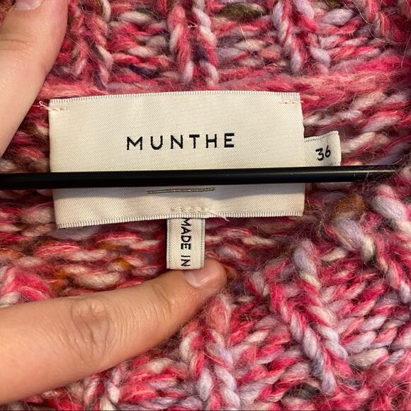 MUNTHE Pink Chunky Marled Sweater 36 Small - Picture 14 of 16